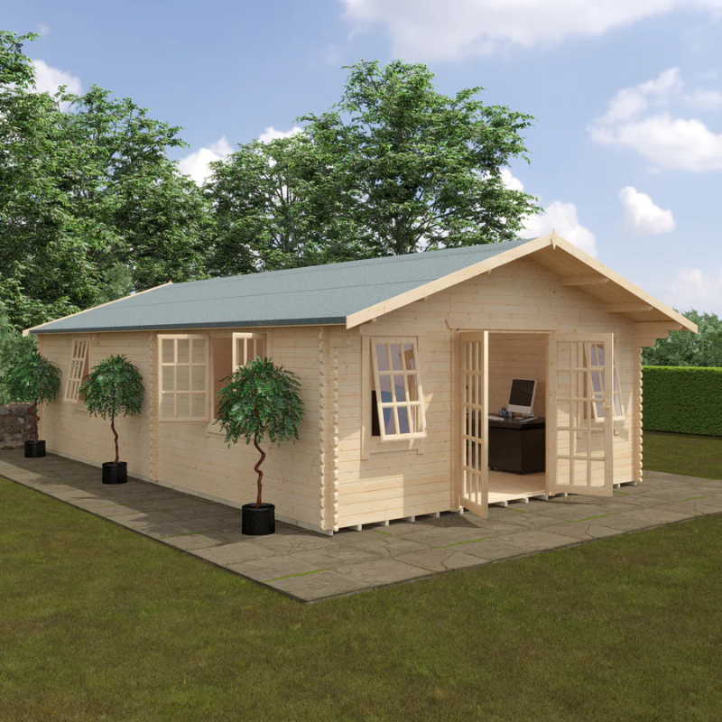 Woodlands The Kensington Apex Log Cabin - 44mm