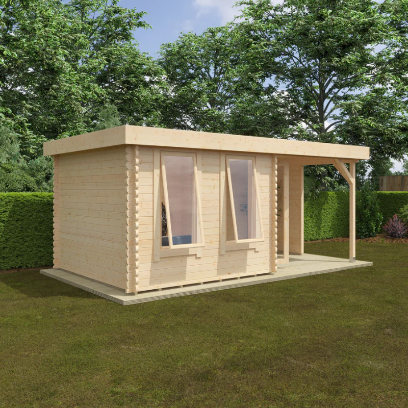 Woodlands The Lulworth Pent Log Cabin - 16ft x 10ft (44mm)