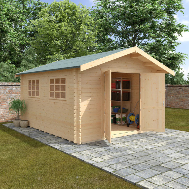 Woodlands The Marlborough Apex Log Cabin - 10ft x 8ft (28/44mm)