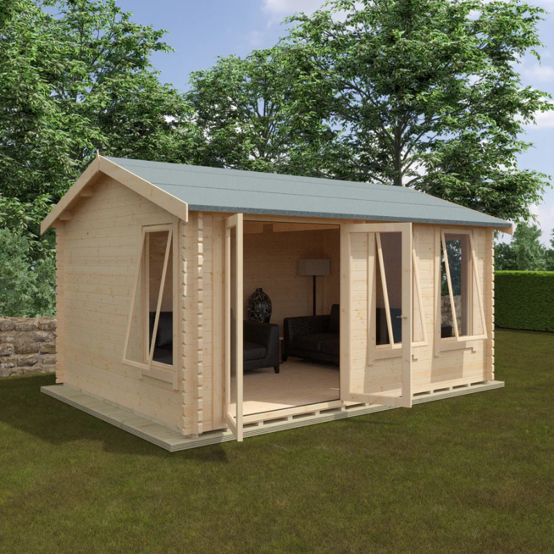 Woodlands The Sherborne Apex Log Cabin - 20ft x 14ft (44mm)