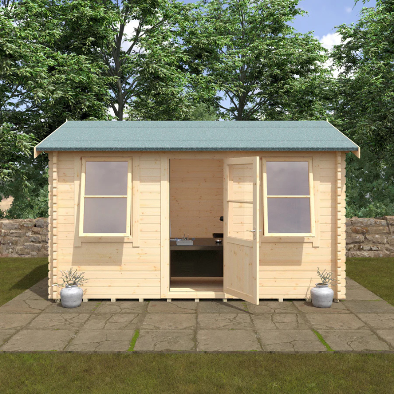 Woodlands The Skipton Apex Log Cabin - 12ft x 8ft (28/44mm)