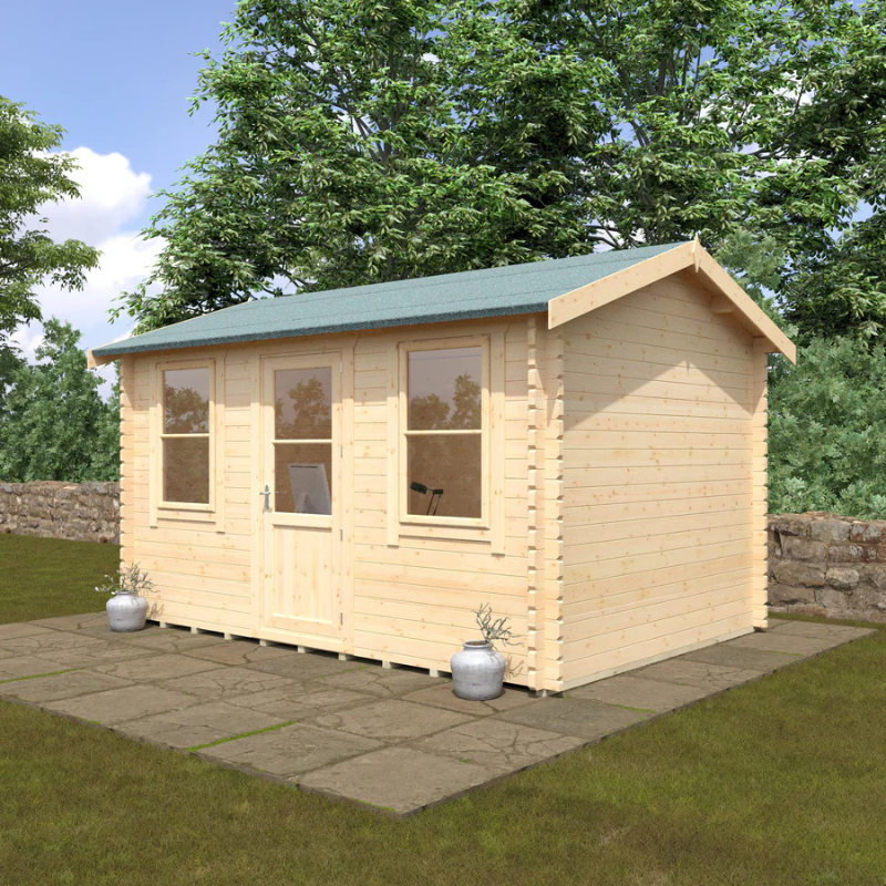 Woodlands The Skipton Apex Log Cabin - 12ft x 8ft (28/44mm)