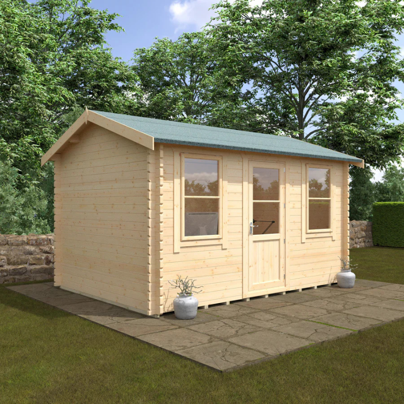 Woodlands The Skipton Apex Log Cabin - 12ft x 8ft (28/44mm)