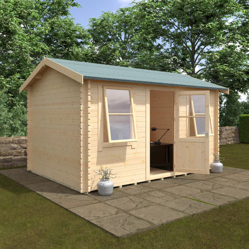 Woodlands The Skipton Apex Log Cabin - 12ft x 8ft (28/44mm)