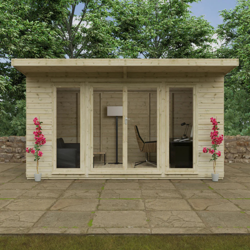 Woodlands The Tanalised Pent Garden Studio - 16ft x 8ft