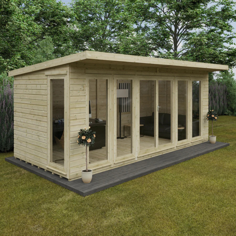 Woodlands The Tanalised Pent Garden Studio - 18ft x 8ft