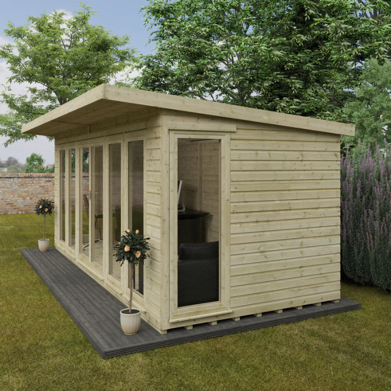 Woodlands The Tanalised Pent Garden Studio - 18ft x 8ft