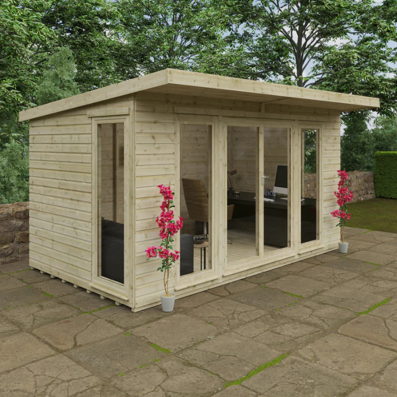 Woodlands The Tanalised Pent Garden Studio - 16ft x 8ft