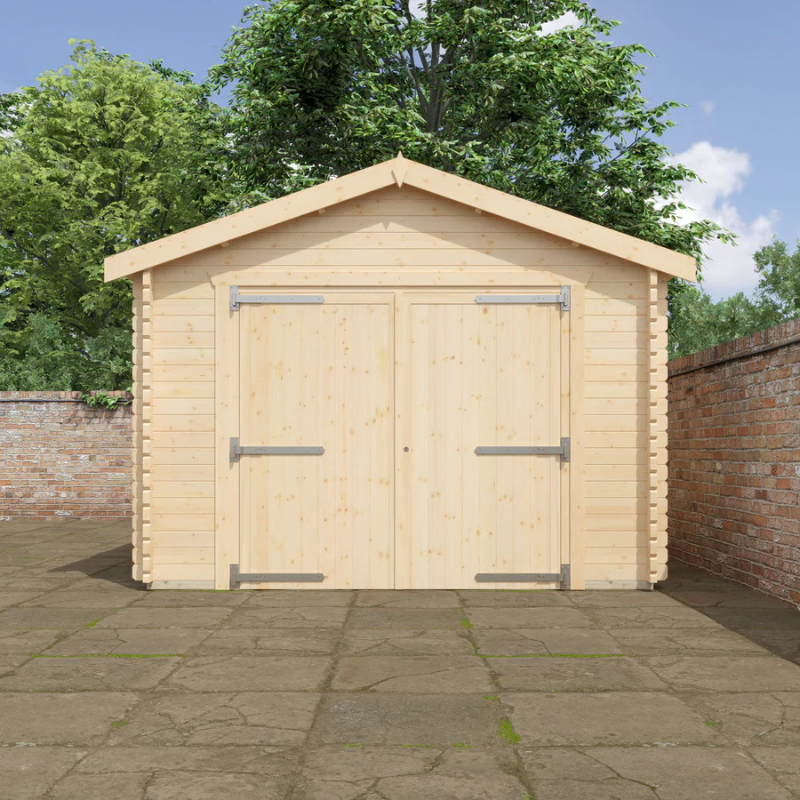 Woodlands The Warwick Apex Garage Log Cabin - 20ft x 10ft (44mm)