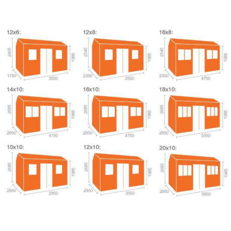 Woodlands Workman Apex Shed - 12ft x 8ft