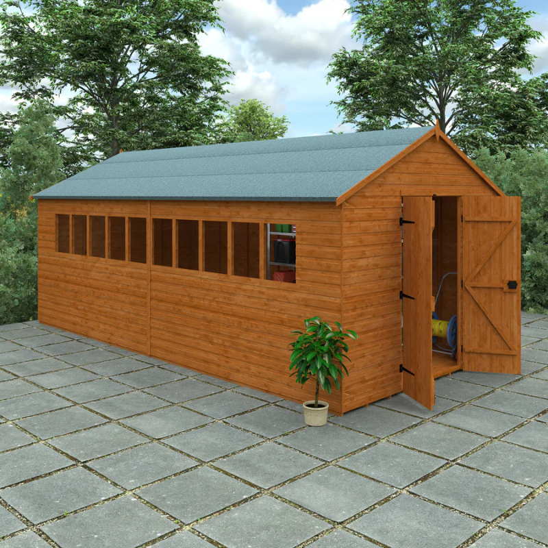 Woodlands XL Workshop Apex Garden Shed - 18ft x 10ft