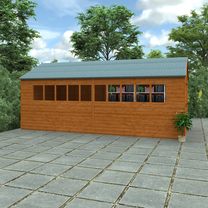 Woodlands XL Workshop Apex Garden Shed - 18ft x 10ft