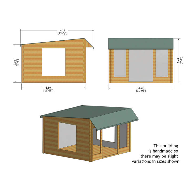 Shire Wykenham Log Cabin - 12 x 12