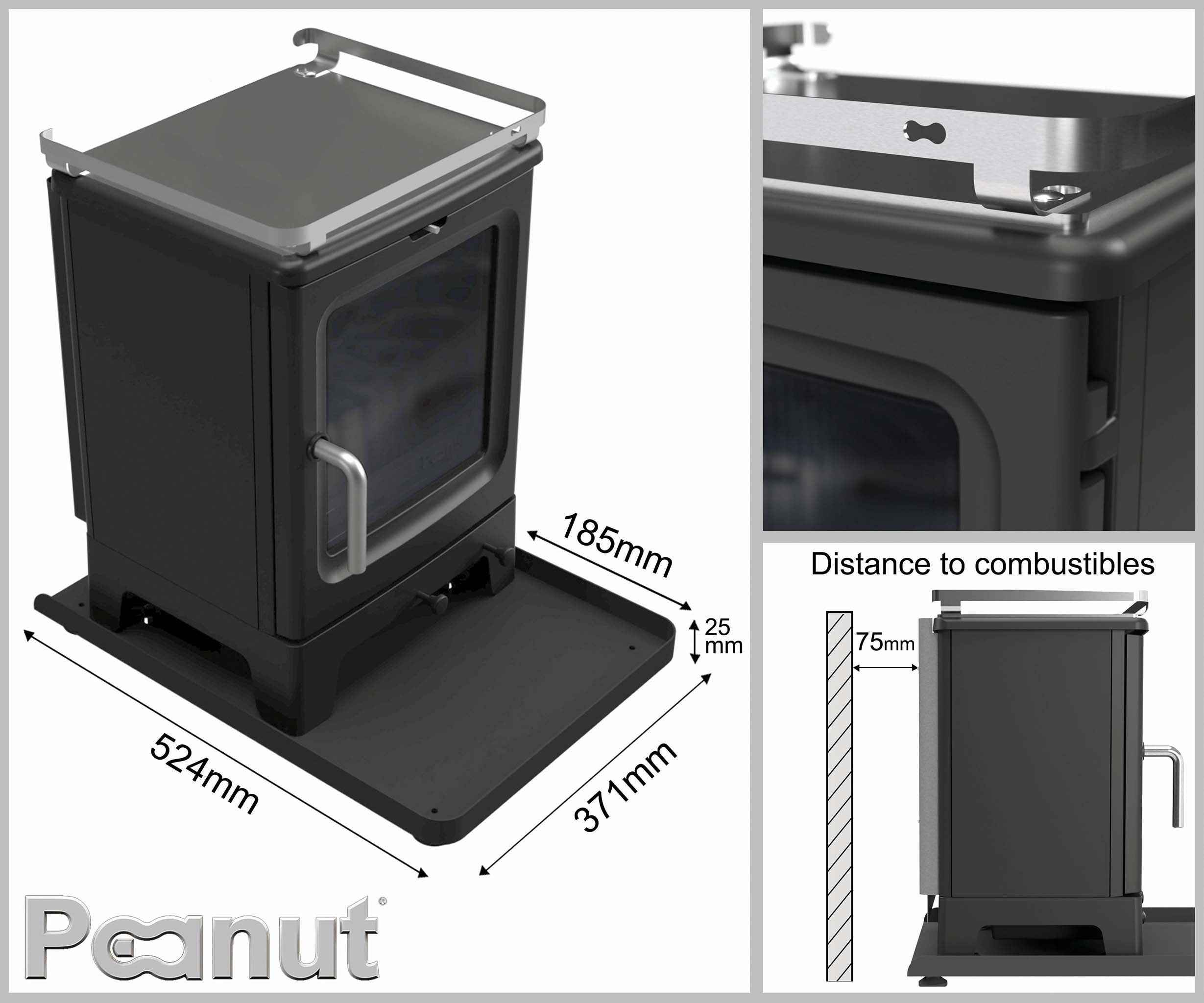 Saltfire Peanut 3 Marine 4.7kW Wood Burning Stove Saltfire