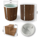 Polar Recovery Cyclone wooden ice bath in natural wood, ice bath and steps dimensions diagram