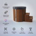 Polar Recovery Cyclone wooden ice bath in natural wood with lid and feature icons