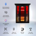 Polar Recovery Eclipse 3 person outdoor infrared sauna with feature icons