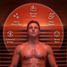 Polar Recovery Eclipse 5 person outdoor infrared sauna, benefits graphic with man