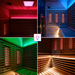 Polar Recovery Eclipse 5 person outdoor infrared sauna, interior chromotherapy colours