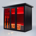 Polar Recovery Eclipse 5 person outdoor infrared sauna, black angled view on a white background