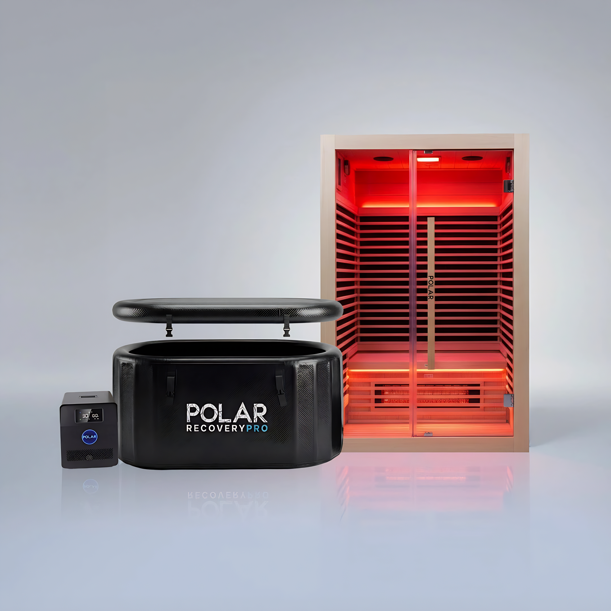 Polar Recovery Nova 2 person infrared sauna with Pro ice bath and chiller