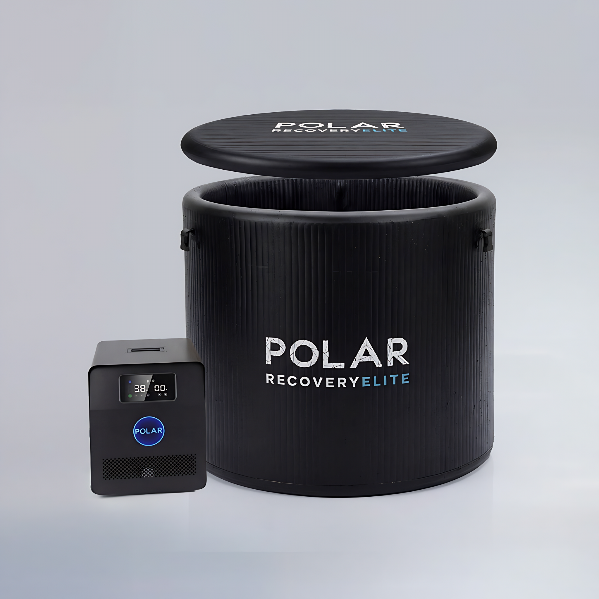 Polar Recovery Elite portable ice bath with lid and compact digital chiller