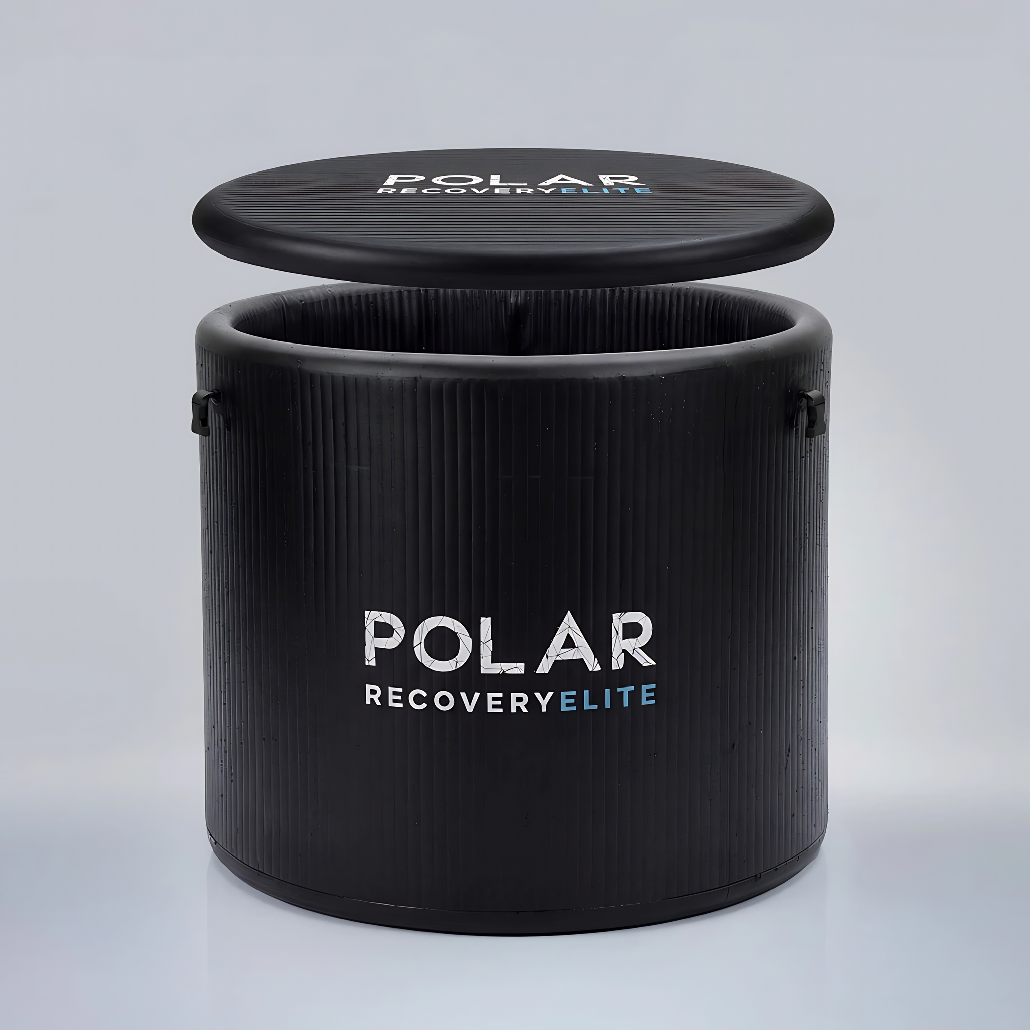 Polar Recovery Elite portable ice bath with lid, front view