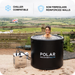 Polar Recovery Elite portable ice bath, woman bathing with chiller compatible graphic