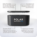 Polar Recovery Pro inflatable ice bath in black, features diagram