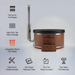 Polar Recovery Royal round wood fired hot tub with feature icons