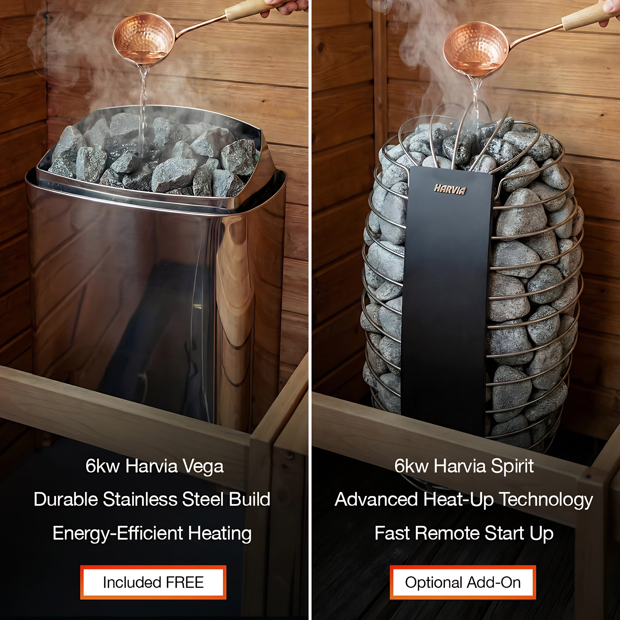 Polar Recovery Sauna Cube 3-5 person outdoor sauna, Harvia Vega 6kW and Harvia Spirit 6kW heater options
