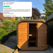 Polar Recovery Sauna Cube 3-5 person outdoor sauna with wood front, customer review in a garden