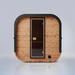 Polar Recovery Sauna Cube 3-5 person outdoor sauna with wood front on a white background