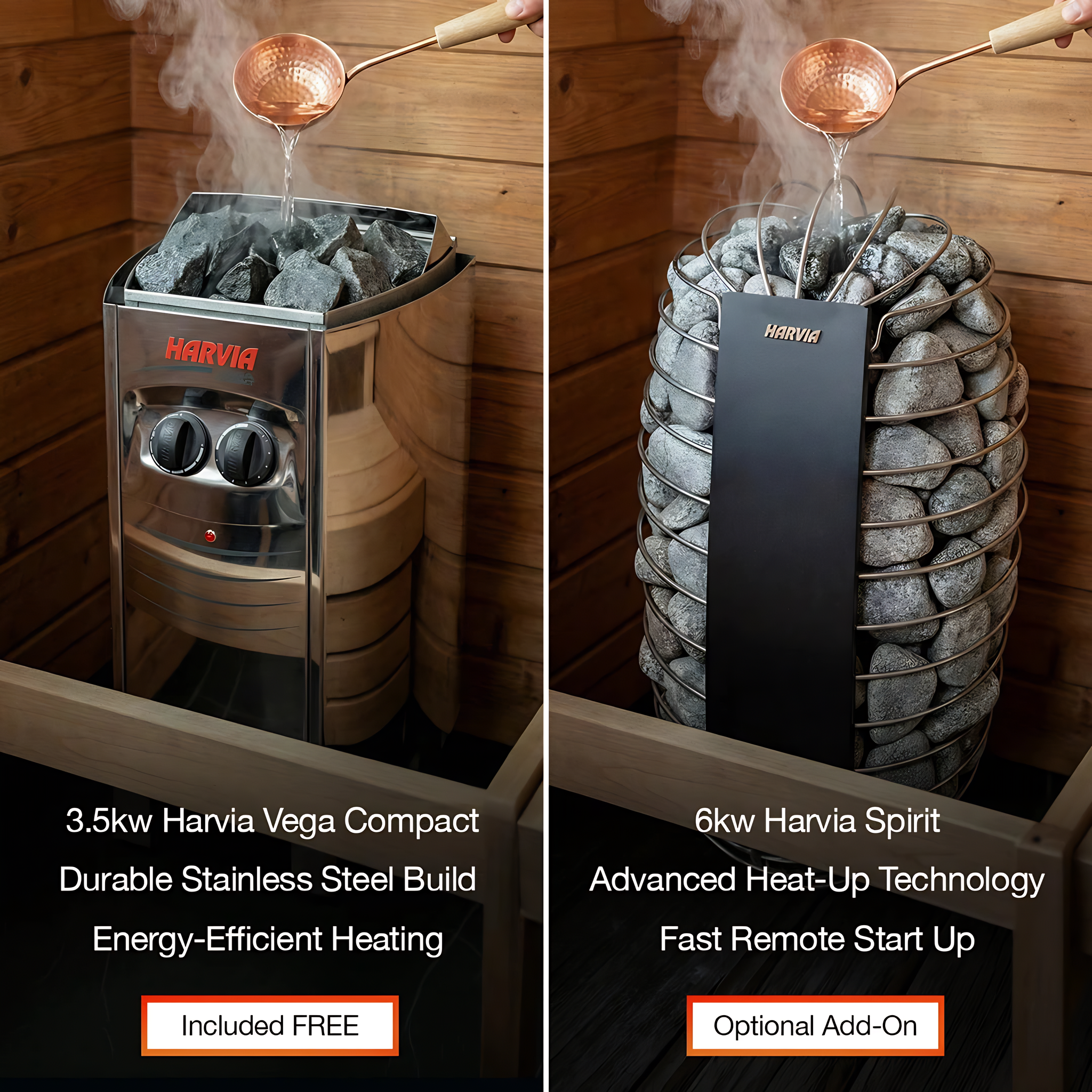 Polar Recovery Sauna Cube Mini outdoor sauna, Harvia Vega Compact and Spirit heater options