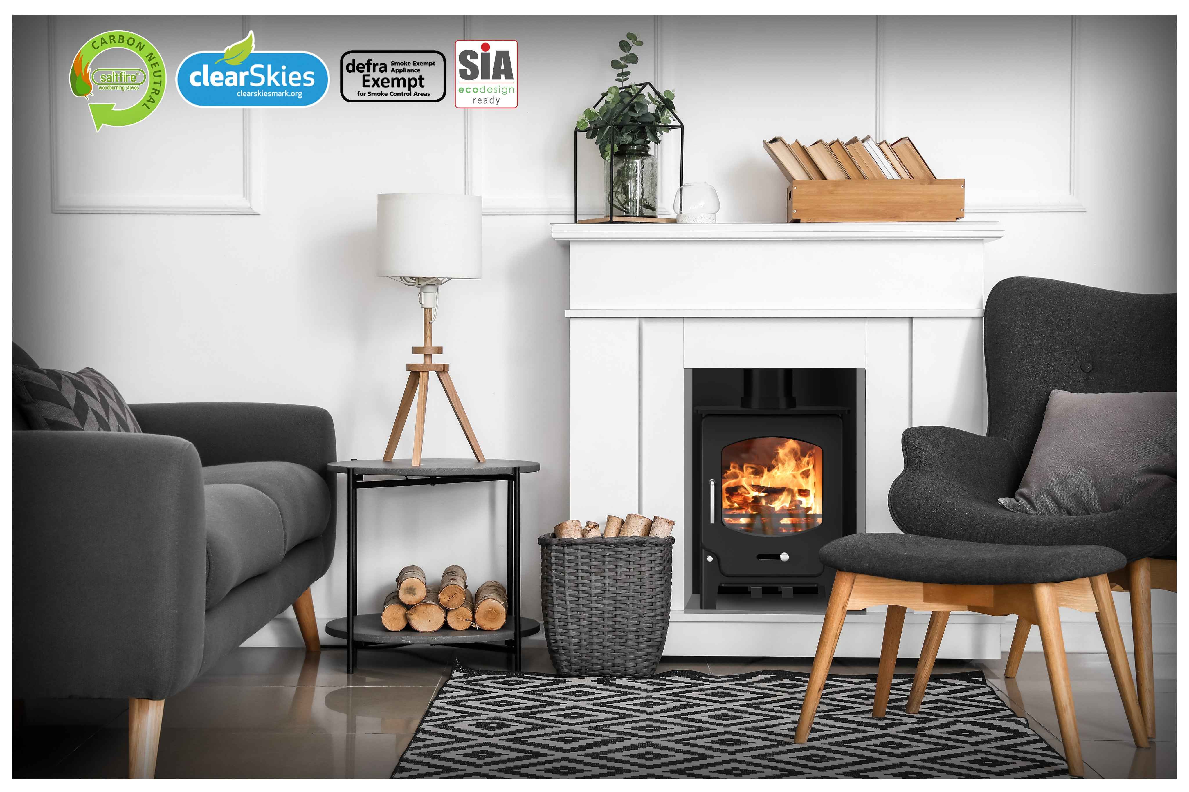 Saltfire ST-X4 4.1kW Wood Burning And Multi-Fuel Stove Saltfire