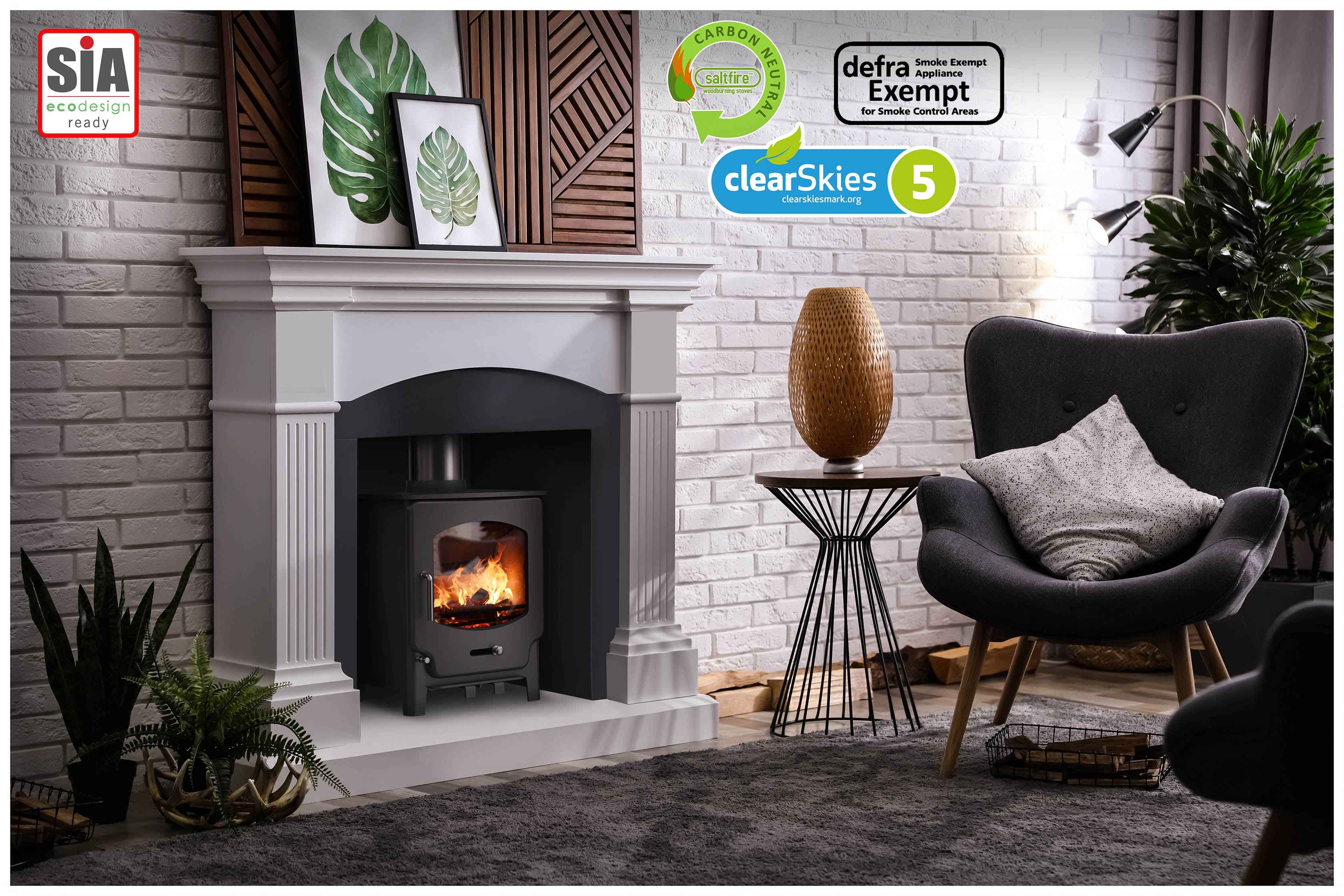 Saltfire ST-X4 4.1kW Wood Burning And Multi-Fuel Stove Saltfire