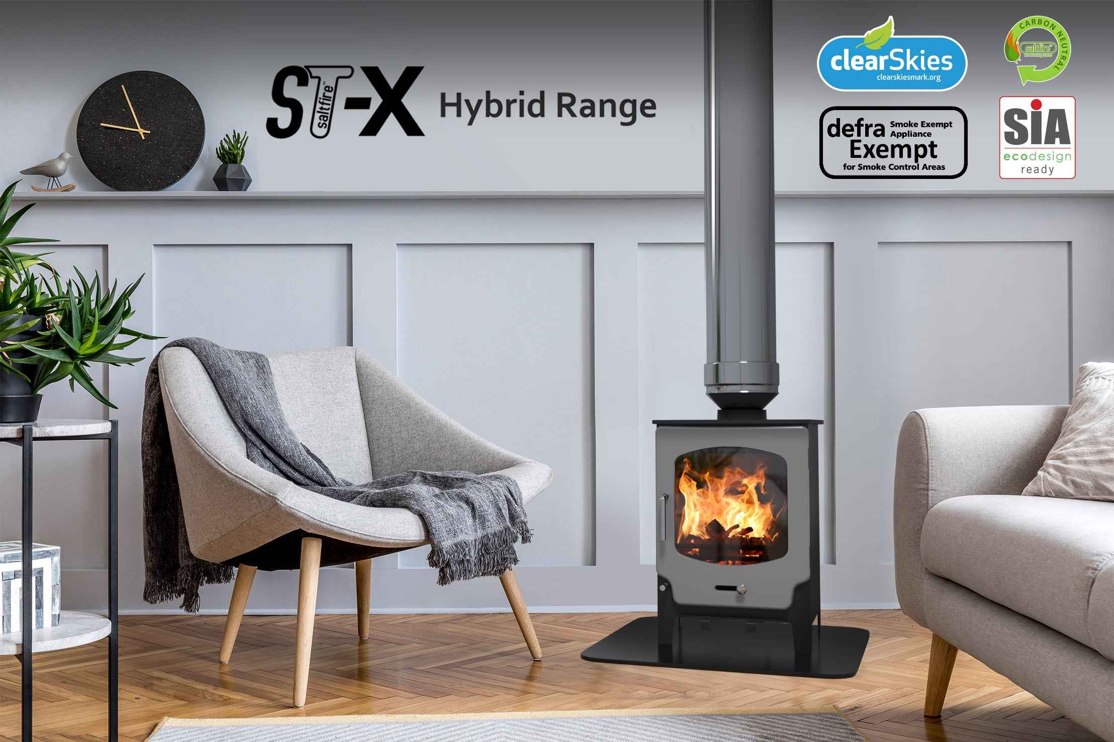 Saltfire ST-X5 5kW Wood Burning And Multi Fuel Stove Saltfire